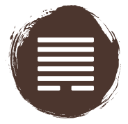 A brown circle of paint with the iChing Hexagram of Gate 44 cut out in white.