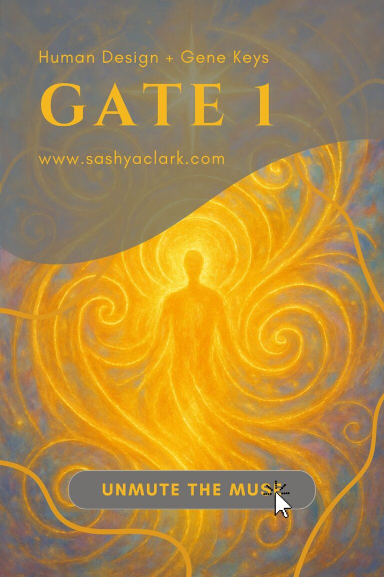 A luminous, prismatic swirl of golden and iridescent light representing Gate 1 – The Creative Self. Ethereal cosmic tones evoke inspiration, authenticity, and divine self-expression.