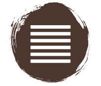 A brown circle of paint with the iChing Hexagram of Gate 1 cut out in white.