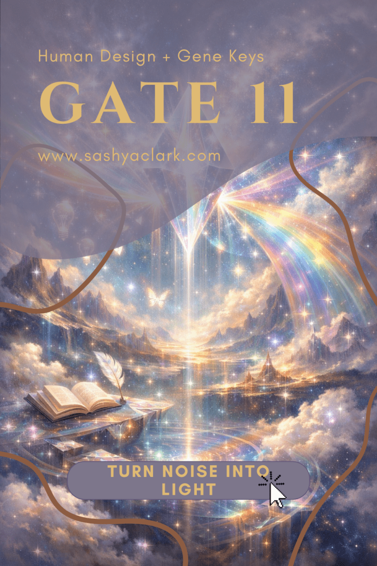 Prismatic crystal refracting soft silver and rainbow light in a cosmic sky, symbolizing inspiration, ideas, and mental clarity for Human Design Gate 11