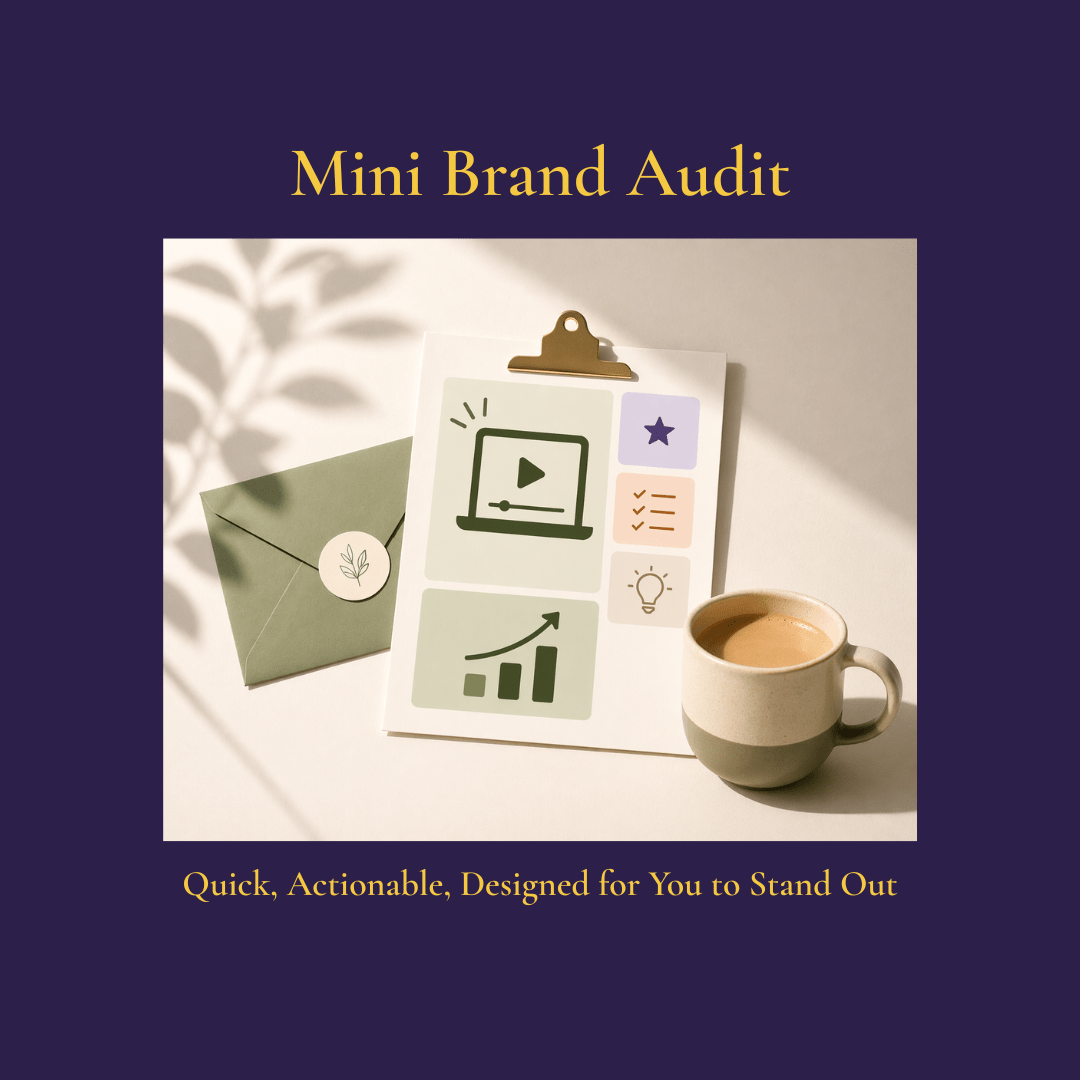 An image of a Brand Mood Board and an invitation from Sashya Clark Brand Congruence and Strategist