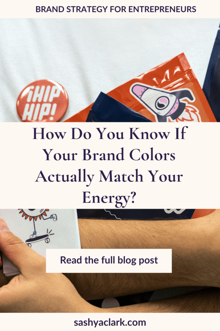 a man holding several products with the same branding. The caption says, "How do you know if you brand colors match your energy?"